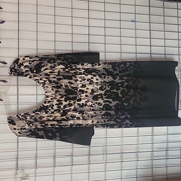 Muse Women's Leopard Dress Size 14 Black and Gray and White - Picture 3 of 5